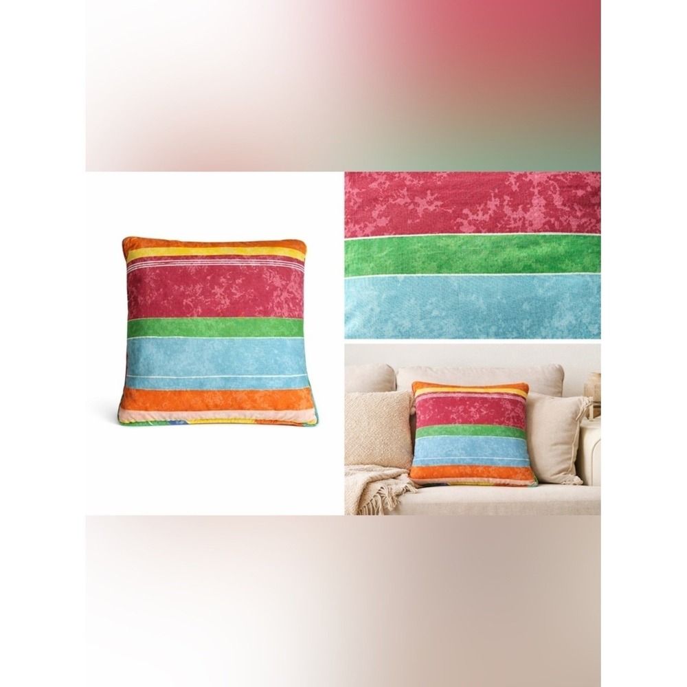 Ralph Lauren Goose Down Feathers Throw Pillow Rainbow Quiet Luxury Luxe Colorful